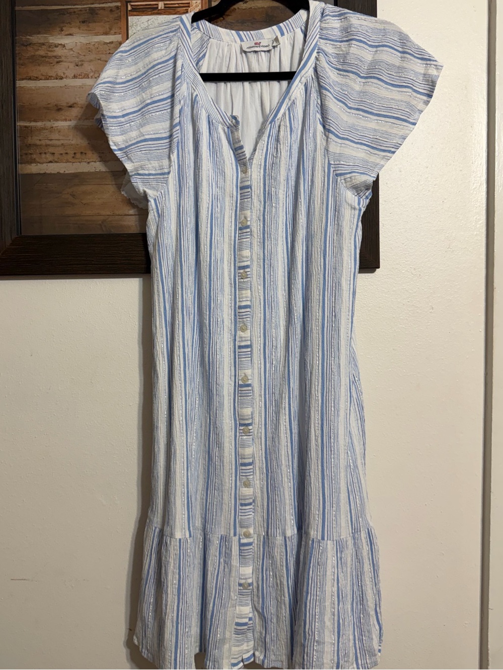 Vineyard Vines Light Blue Striped Button-Front Women’s Dress
